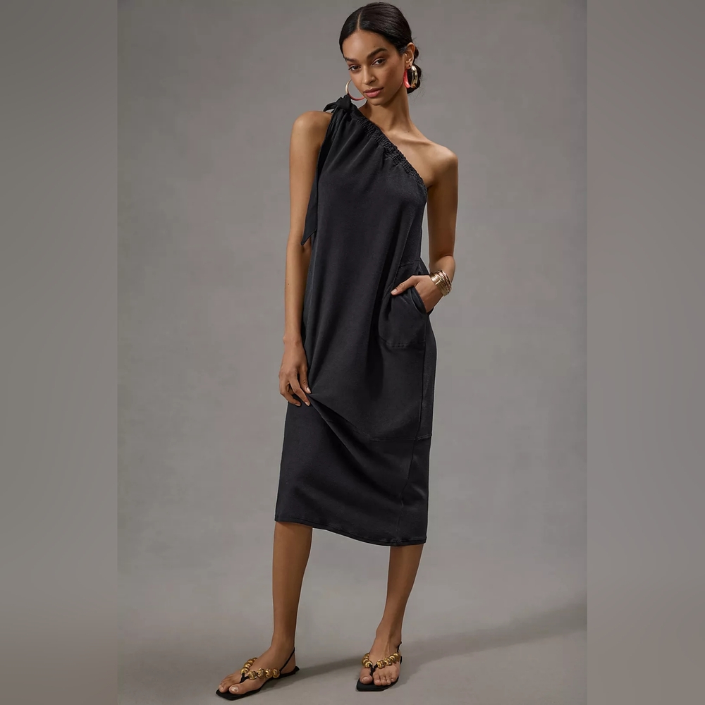 Daily Practice by Anthropologie Ruched One-Shoulder Mini Dress Size L